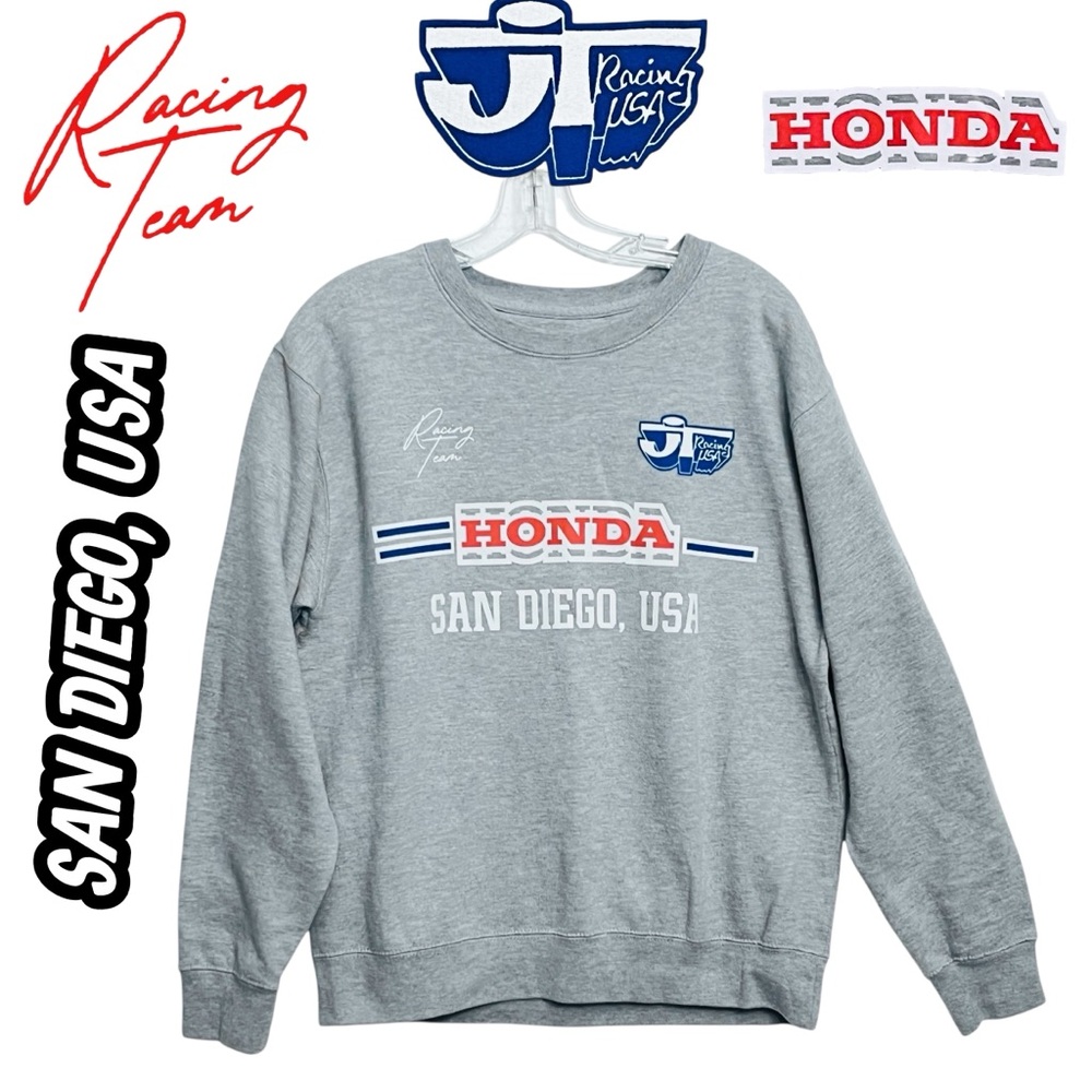 Honda JT Racing Team USA San Diego USA Sweatshirt Gray Pullover Crewneck Sz M